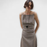 Clara ™ ｜Plynulé maxi šaty z ľanovej zmesi