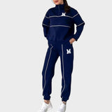 Marcela ™ ｜Ležérny set z 2 dielov s mikinou a líniovým detailom