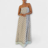 Hasel ™ ｜Jedinečné geometrické maxi šaty s odhalenými ramenami