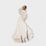 Elsa  ™ ｜ Krémové Maxi-Šaty od Allegory