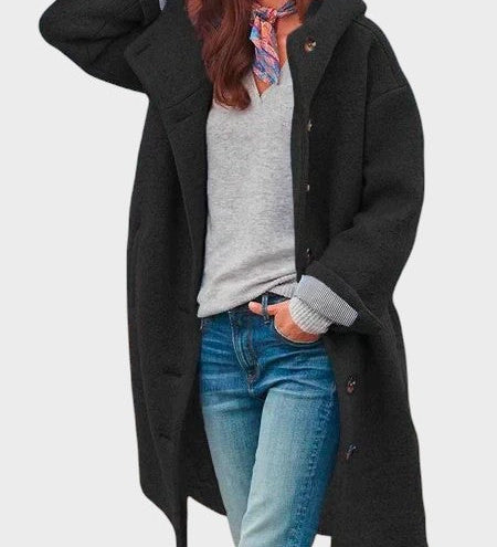 Alena™ ｜Bunda s gombíkmi a kapucňou