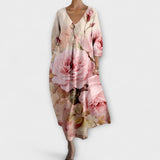 Fiona  ™ ｜ Dlhé, farebné šaty s výstrihom do V