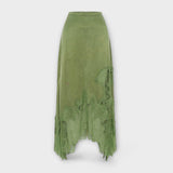 Kaia ™ ｜ Saténová blúzka s čipkovým lemom a plisovaným výstrihom v sade