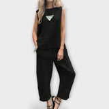 Jennifer ™ ｜Uvoľnený outfit z bavlny a ľanu