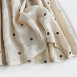 Daniela ™ ｜Hravá bodkovaná sukňa z bavlny a ľanu