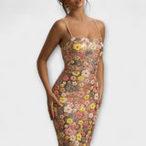 Oakley ™ ｜ Maxi šaty s kvetinovými flitrami v štýle 80. rokov