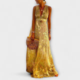 Augustína ™ ｜Plyšové šaty s V-výstrihom a detailmi z paillettes