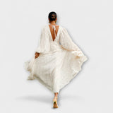 Elsa  ™ ｜ Krémové Maxi-Šaty od Allegory