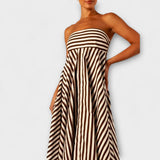 Gita ™ ｜Nocturnal Charm Rüsch Maxi Šaty