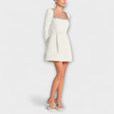 Wren ™ ｜Mini šaty z mäkkého sametu s ozdobou z drahokamov