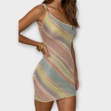 Kira ™ ｜ Trendy Jedno-ramenné Pletené Mini Šaty