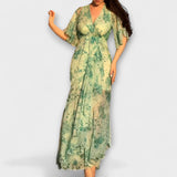 Lana  ™ ｜Štýlové kvetinové šaty s V-výstrihom