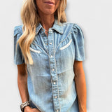 Jeseň™ ｜ Modré Booker Western Hemd s gombíkmi