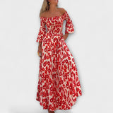 Bella  ™ ｜ Šaty s odhalenými ramenami a morskými kvetmi