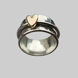 BEATA | PRSTEŇ ZLATÉ SRDCE A STRIEBRO