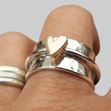 BEATA | PRSTEŇ ZLATÉ SRDCE A STRIEBRO