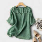 Brenda ™ ｜Ľanová blúzka