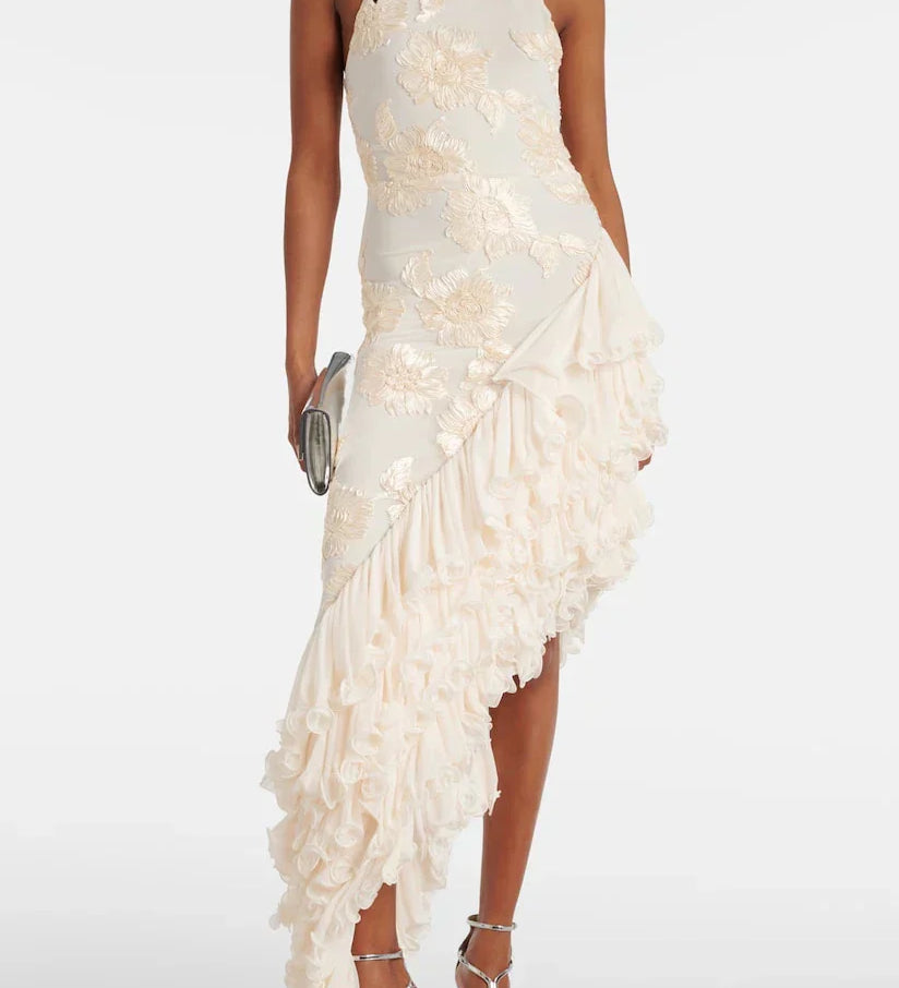 Karen ™ ｜ Maxi šaty s kvetinovými aplikáciami