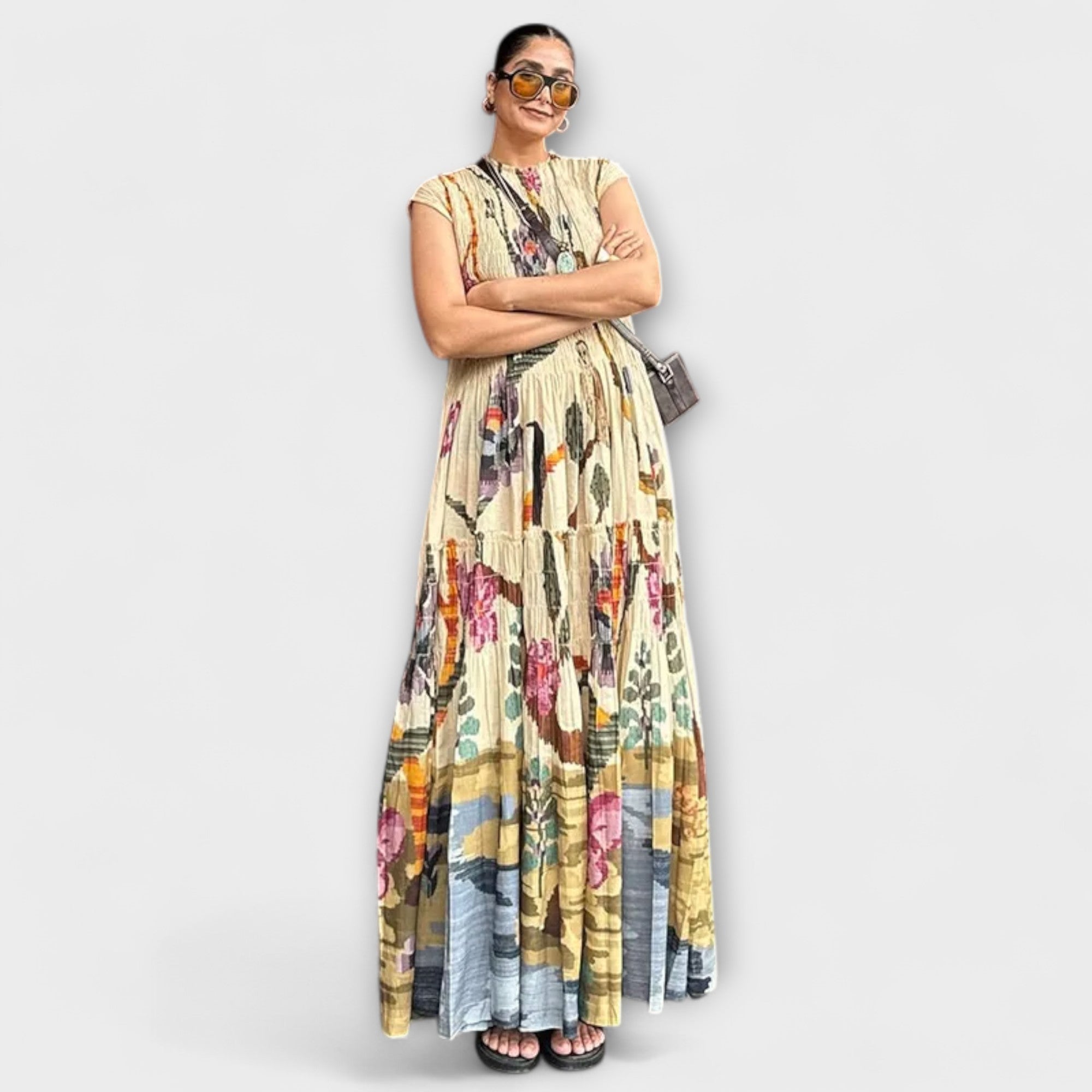 Evka ™ ｜Elegantné plisované šaty s dlhým rukávom