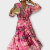 Evelyn  ™ ｜ Akvarelový sen Maxikabát