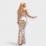 Thalia ™ ｜ Kvetinová potlač spoločenských šiat s viazanými ramienkami