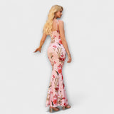 Thalia ™ ｜ Kvetinová potlač spoločenských šiat s viazanými ramienkami