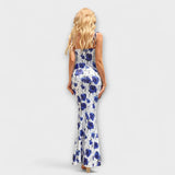 Thalia ™ ｜ Kvetinová potlač spoločenských šiat s viazanými ramienkami