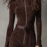 Julina™ | Elegantná Dlhá Šaty z Imitácie Semišu