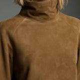 Julia™ | Široké minisukně z semiše s vysokým límcem