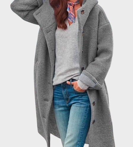 Alena™ ｜Bunda s gombíkmi a kapucňou