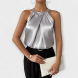 Skye ™ ｜ Šik saténová blúzka s off-shoulder dizajnom