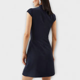 Elowen ™ ｜ Patchwork minidress inšpirované vojenským štýlom s vysokým golierom