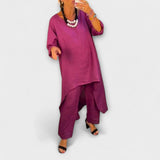 Tabea - Ľanový oblek s okrúhlym výstrihom