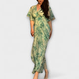 Lana  ™ ｜Štýlové kvetinové šaty s V-výstrihom