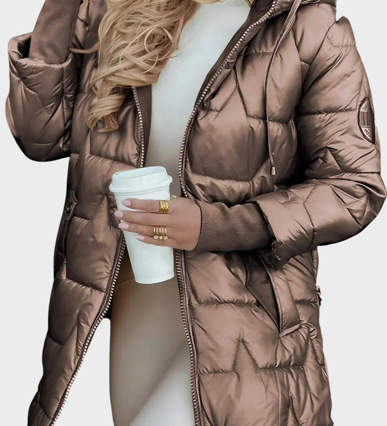 Denisa ™| Elegantný zimný kabát s kapucňou a podšívkou