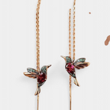 NÁUŠNICE S MOTÍVOM PTÁČIKA A MIXOVANÝCH ZIRKÓNOV