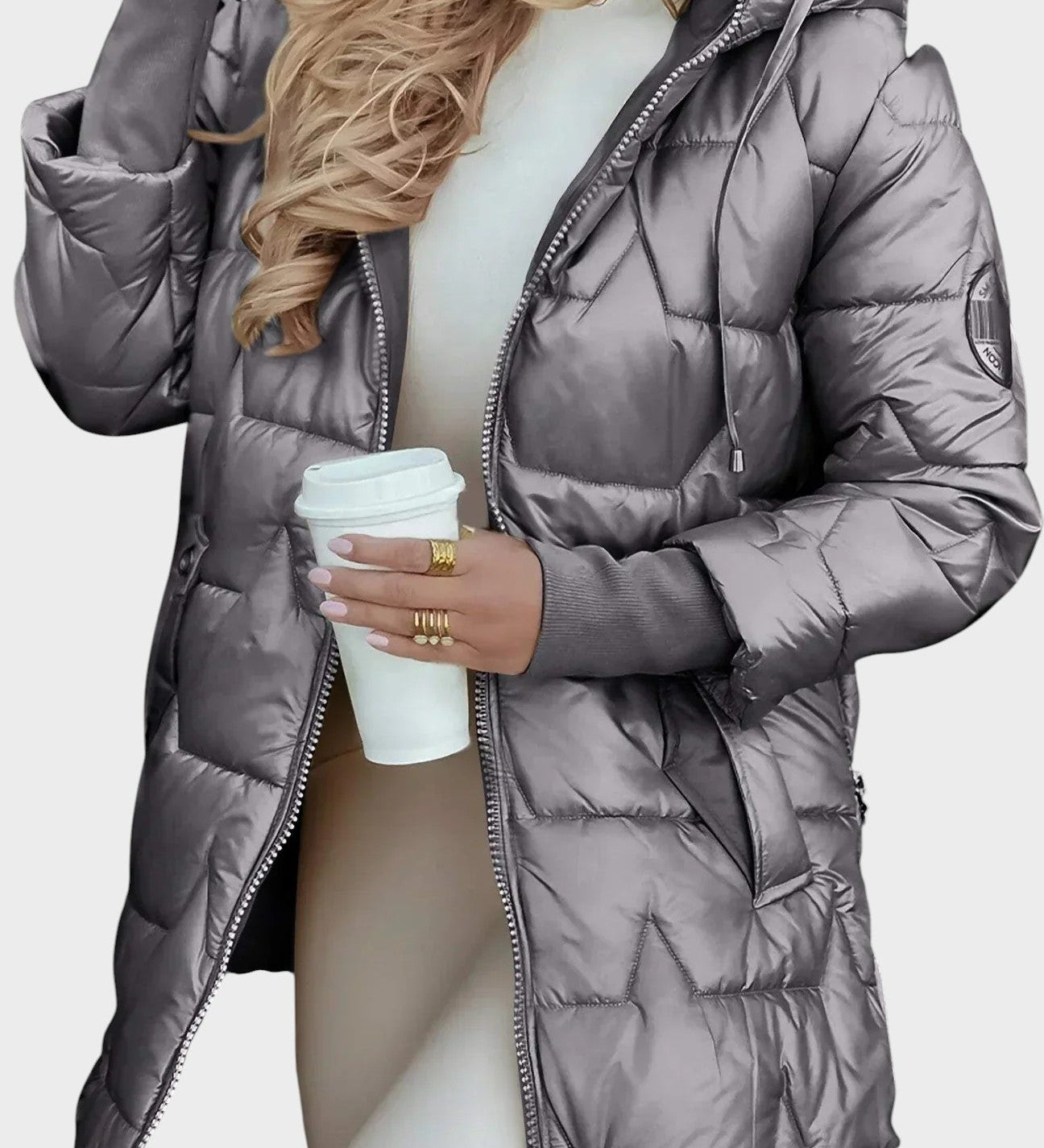 Denisa ™| Elegantný zimný kabát s kapucňou a podšívkou