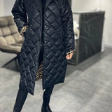 Ofira™ | Obojstranný prešívaný kabát s leopardovou podšívkou