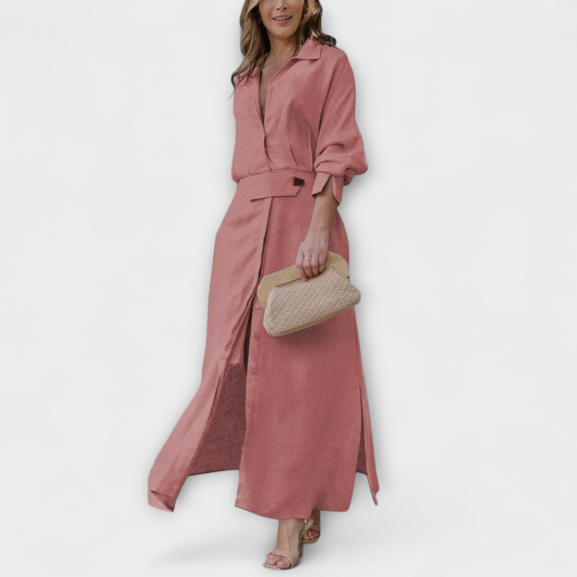 Jeanette  ™ ｜ Maxi šaty s V-výstrihom