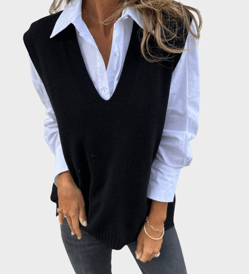 Hana ™ ｜Pletená vesta bez rukávov
