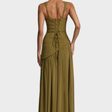 Diana ™ ｜Šaty v tmavo olivovozelenej farbe