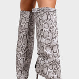 Katarína ™ ｜ Visoke čižmy s animal printom i tankom potpeticom