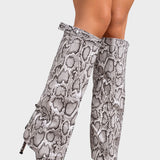 Katarína ™ ｜ Visoke čižmy s animal printom i tankom potpeticom